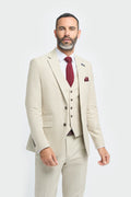 VELLORA KNITWEAR Hampton - Beige Three Piece Suit