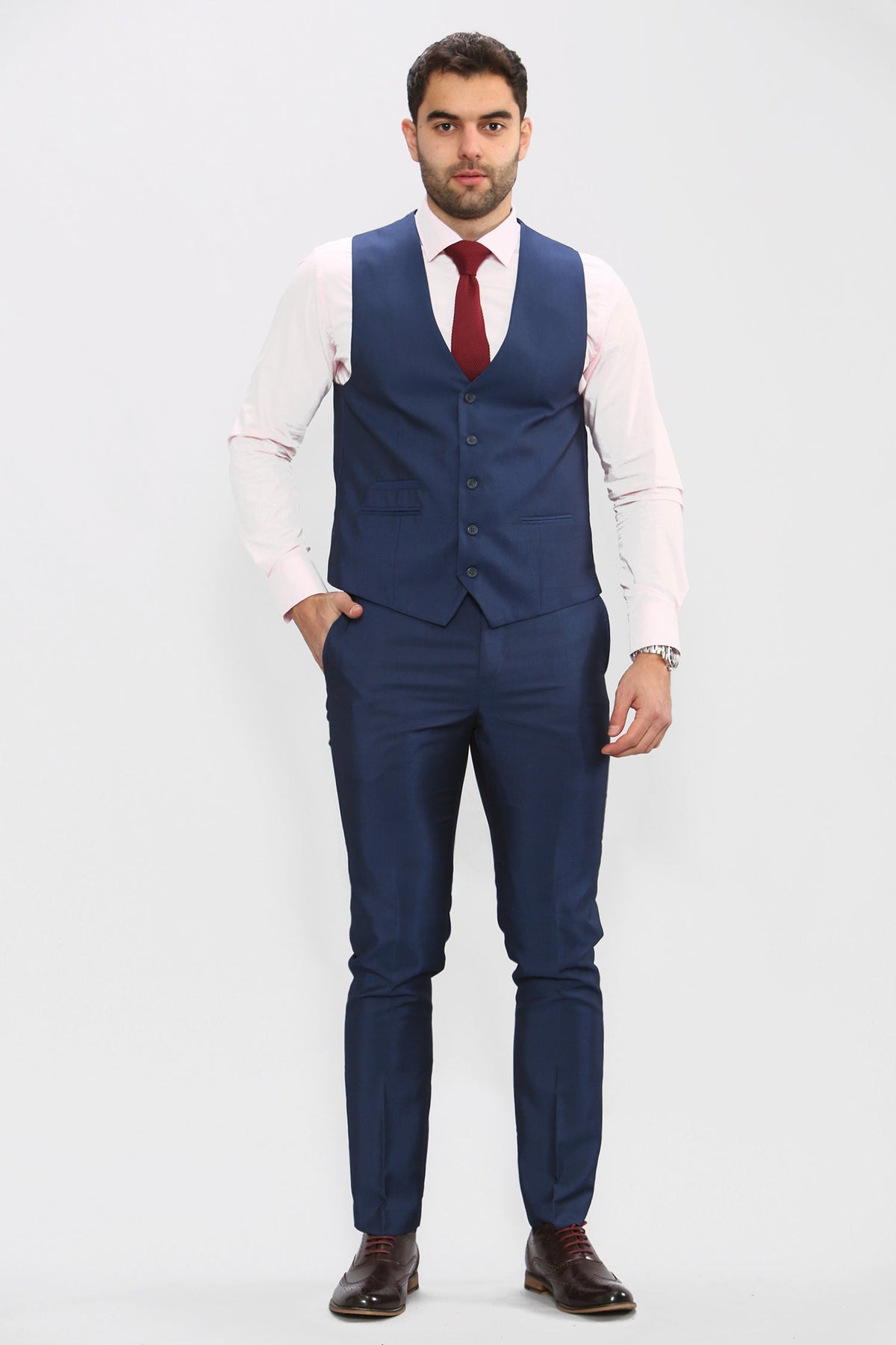 VELLORA KNITWEAR FORD - Blue Waistcoat