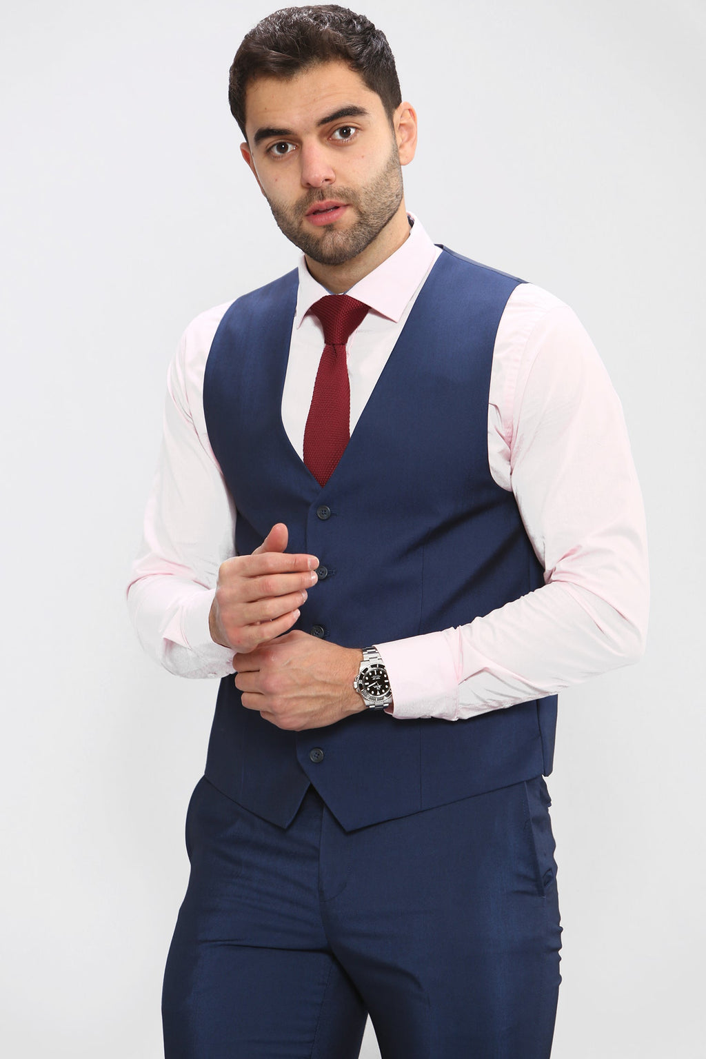 VELLORA KNITWEAR FORD - Blue Waistcoat