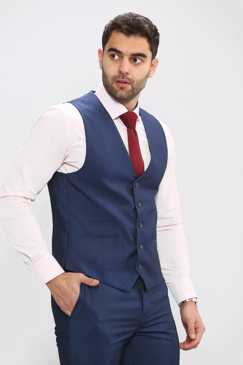 VELLORA KNITWEAR FORD - Blue Waistcoat