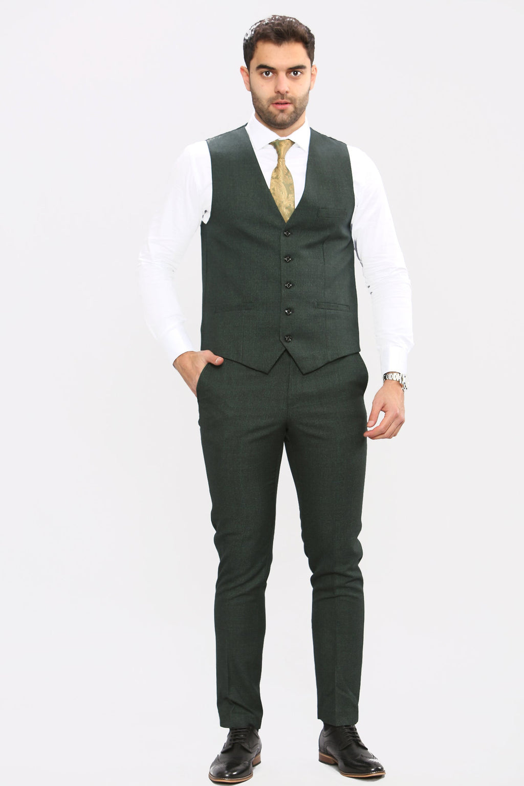 VELLORA KNITWEAR CARIDI - Olive Three Piece Suit