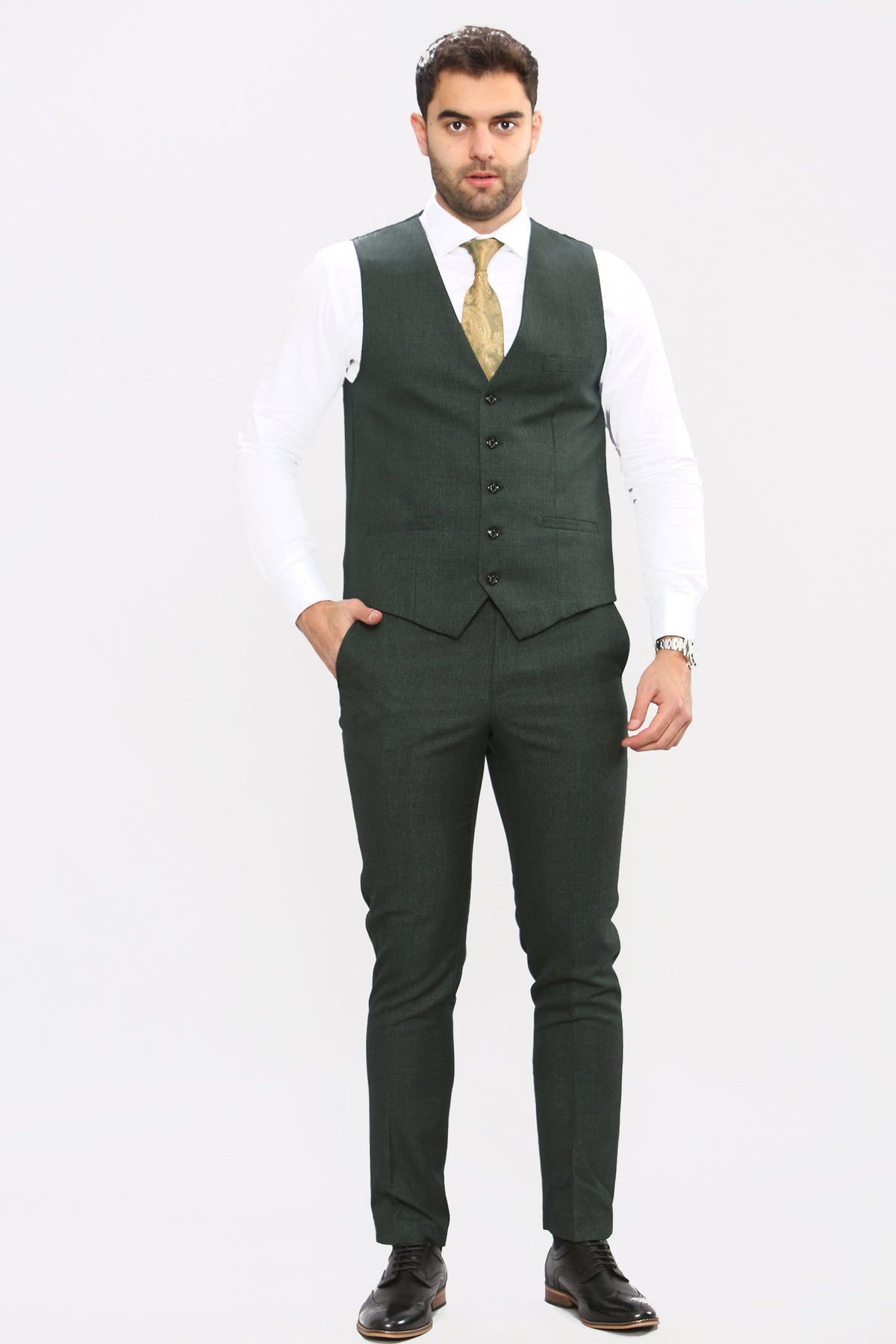 VELLORA KNITWEAR CARIDI - Olive Three Piece Suit