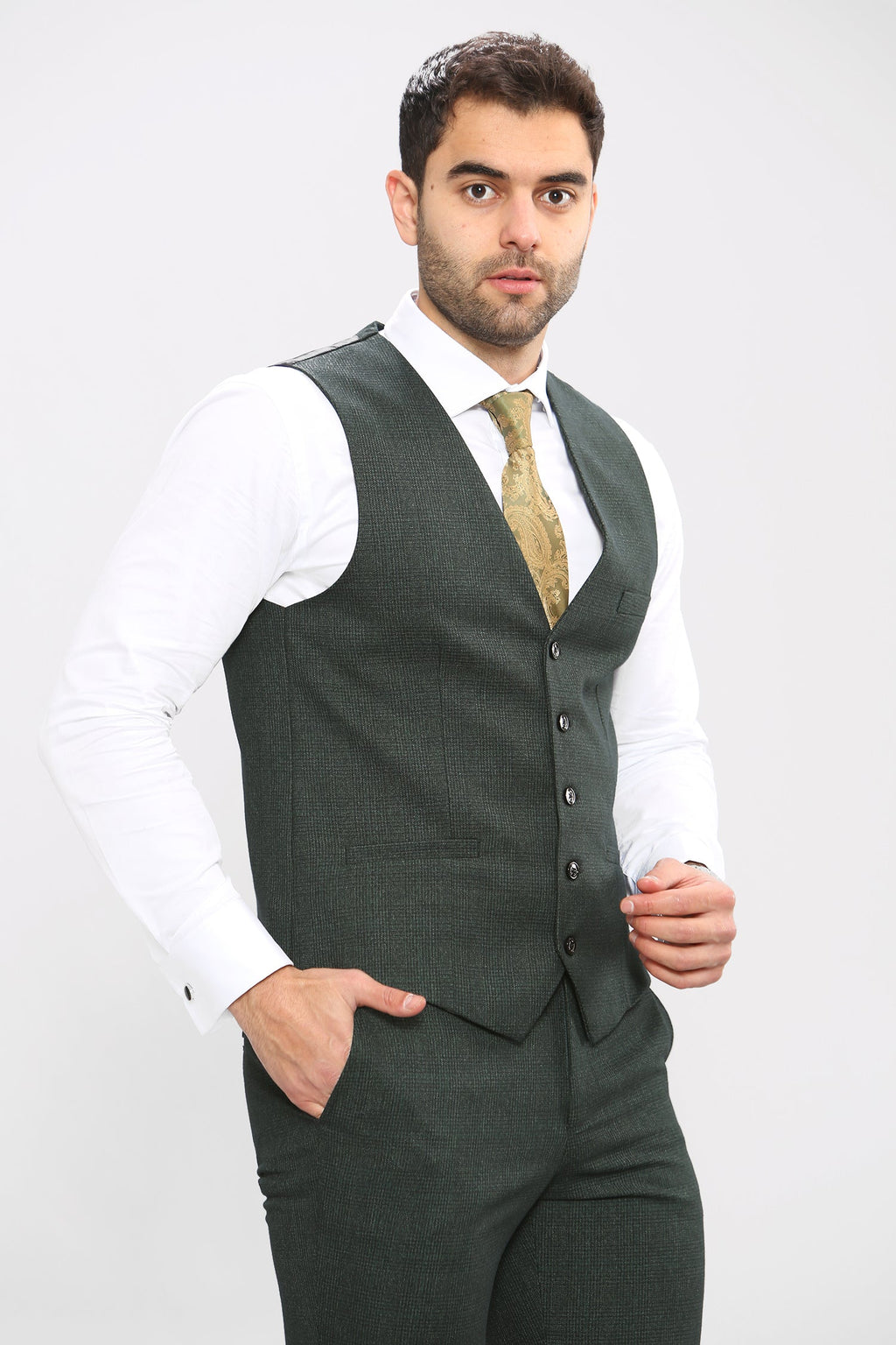 VELLORA KNITWEAR CARIDI - Olive Waistcoat