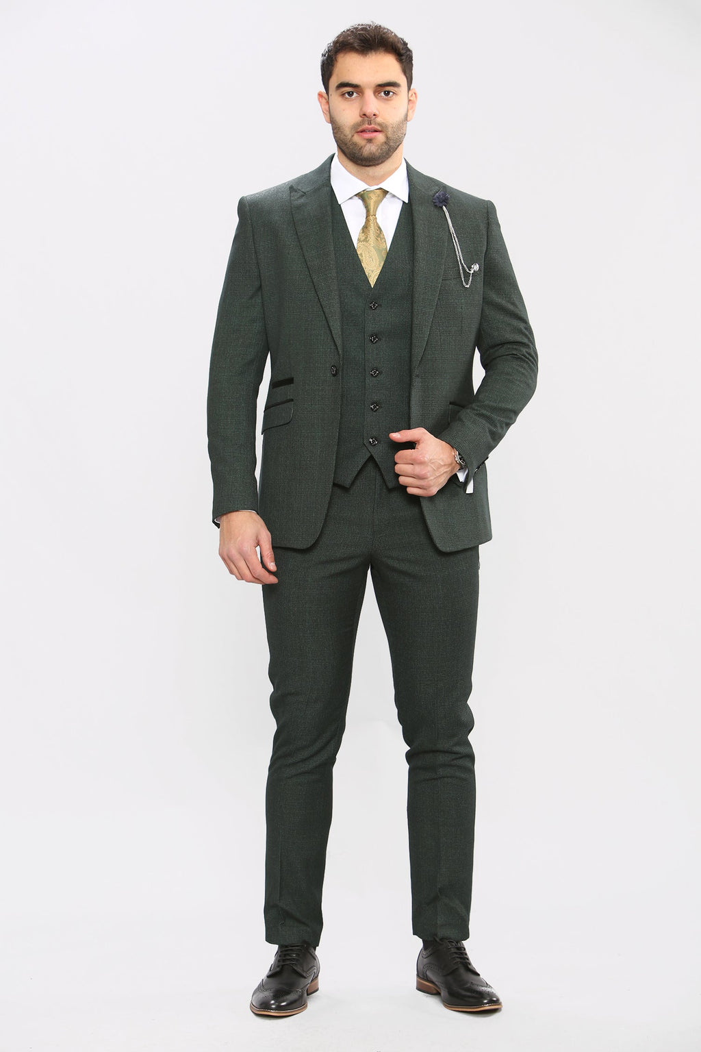 VELLORA KNITWEAR CARIDI - Olive Three Piece Suit