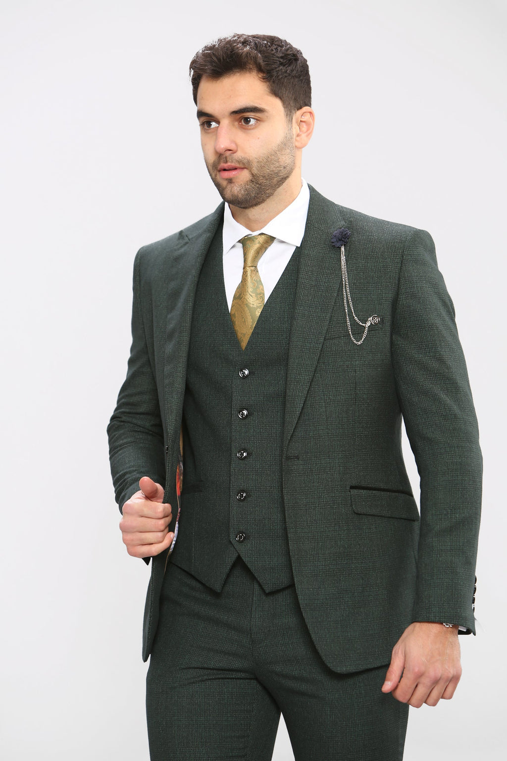 VELLORA KNITWEAR CARIDI - Olive Three Piece Suit