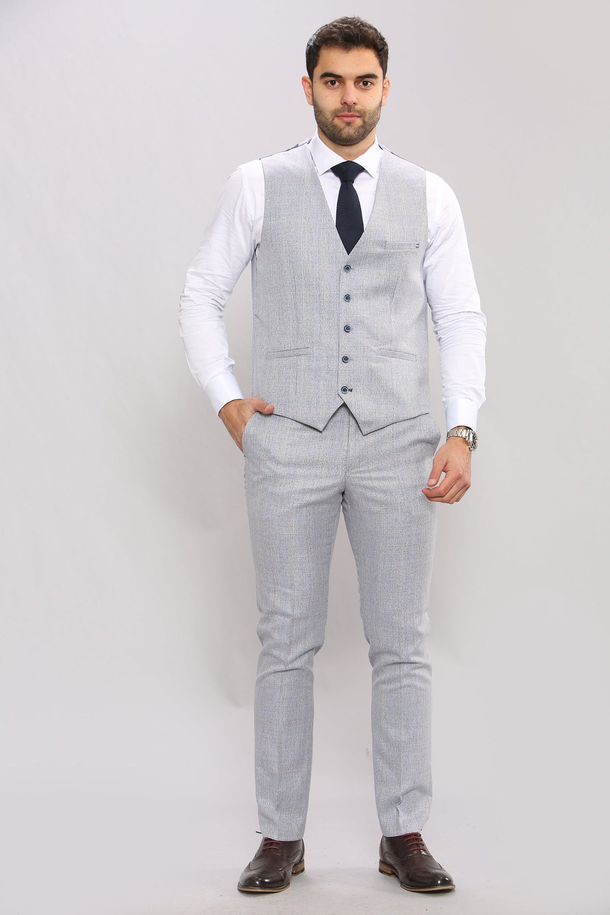 VELLORA KNITWEAR CARIDI - Sky Waistcoat