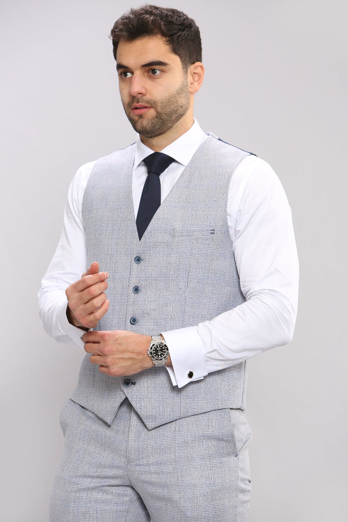 VELLORA KNITWEAR CARIDI - Sky Waistcoat