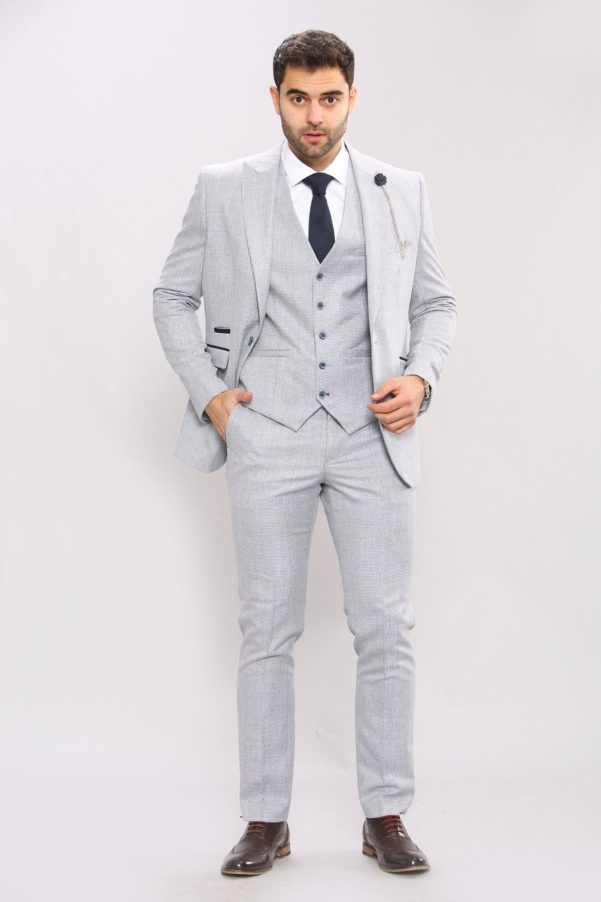 VELLORA KNITWEAR CARIDI - Sky Three Piece Suit